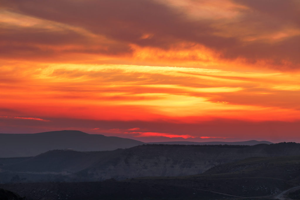 sunset in Bakersfield, California