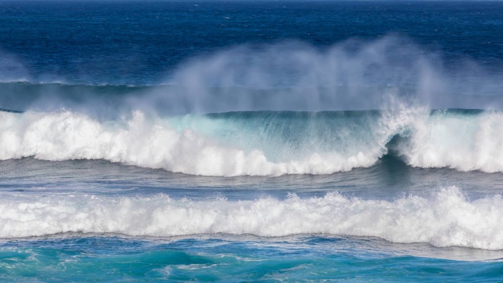 Big waves breaking in Maui, Hawaii