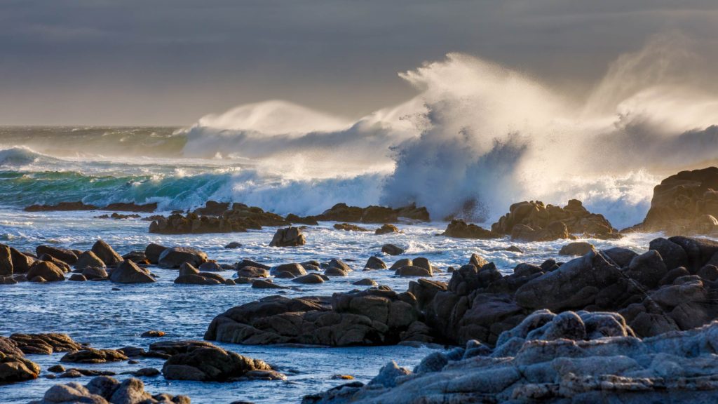 Stormy waves on California central coast