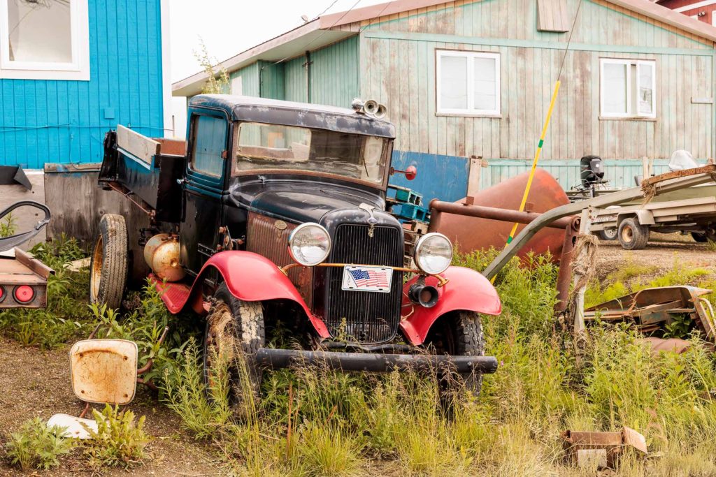 antique ford car in Nome, Alaska