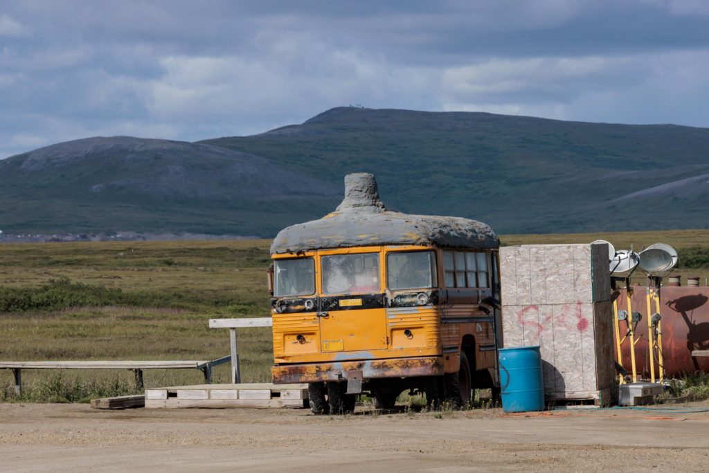 unsual school bus adaptation in Nome, Alaska