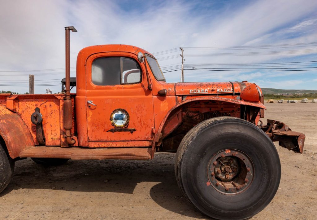 antique Dodge work truck in Nome, Alaska